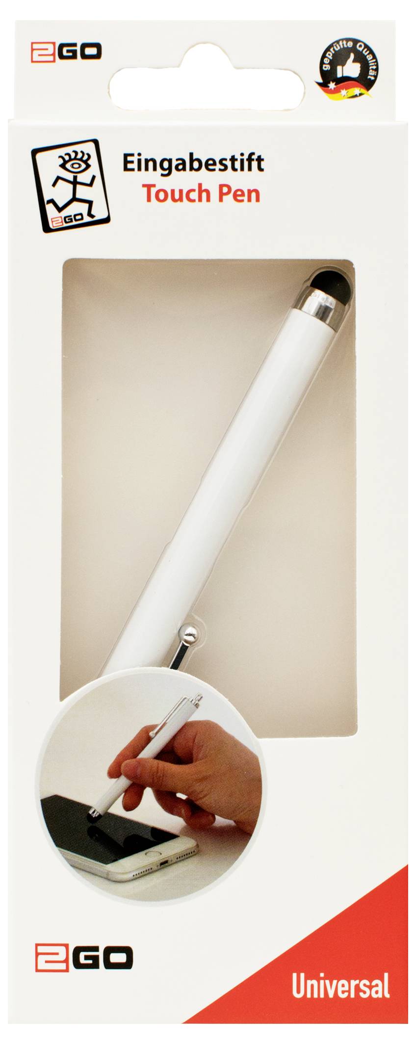 2GO Universal Eingabestift / Touchpen Touchpen Weiß