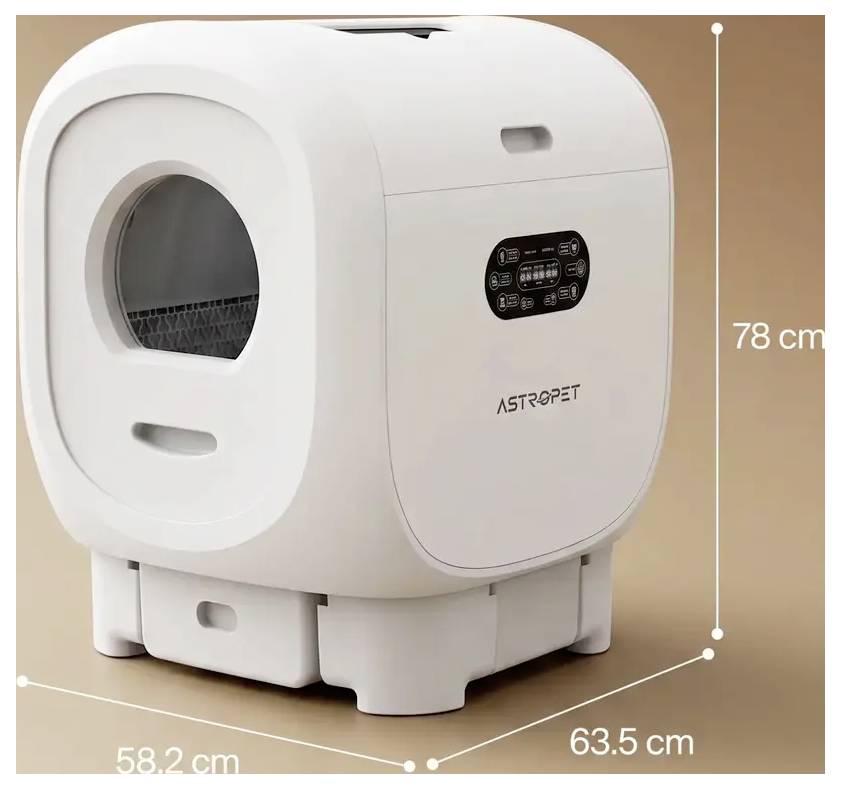 Astropet Jupiter Pro - XXL Selbstreinigende Katzentoilette Katzenklo Weiß 1St.