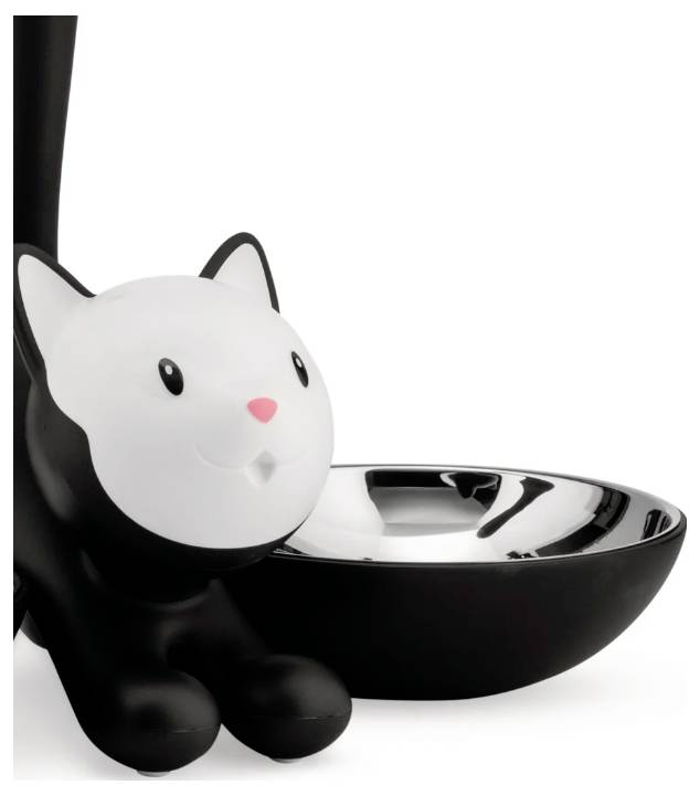 Alessi Katzennapf Tigrito black AMMI09 B Futterschale Schwarz, Weiß 1St.