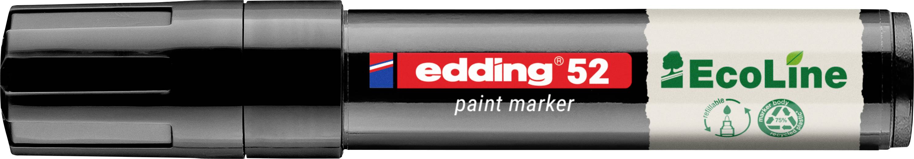 Ein schwarzer Lackmarker mit der Aufschrift „edding 52