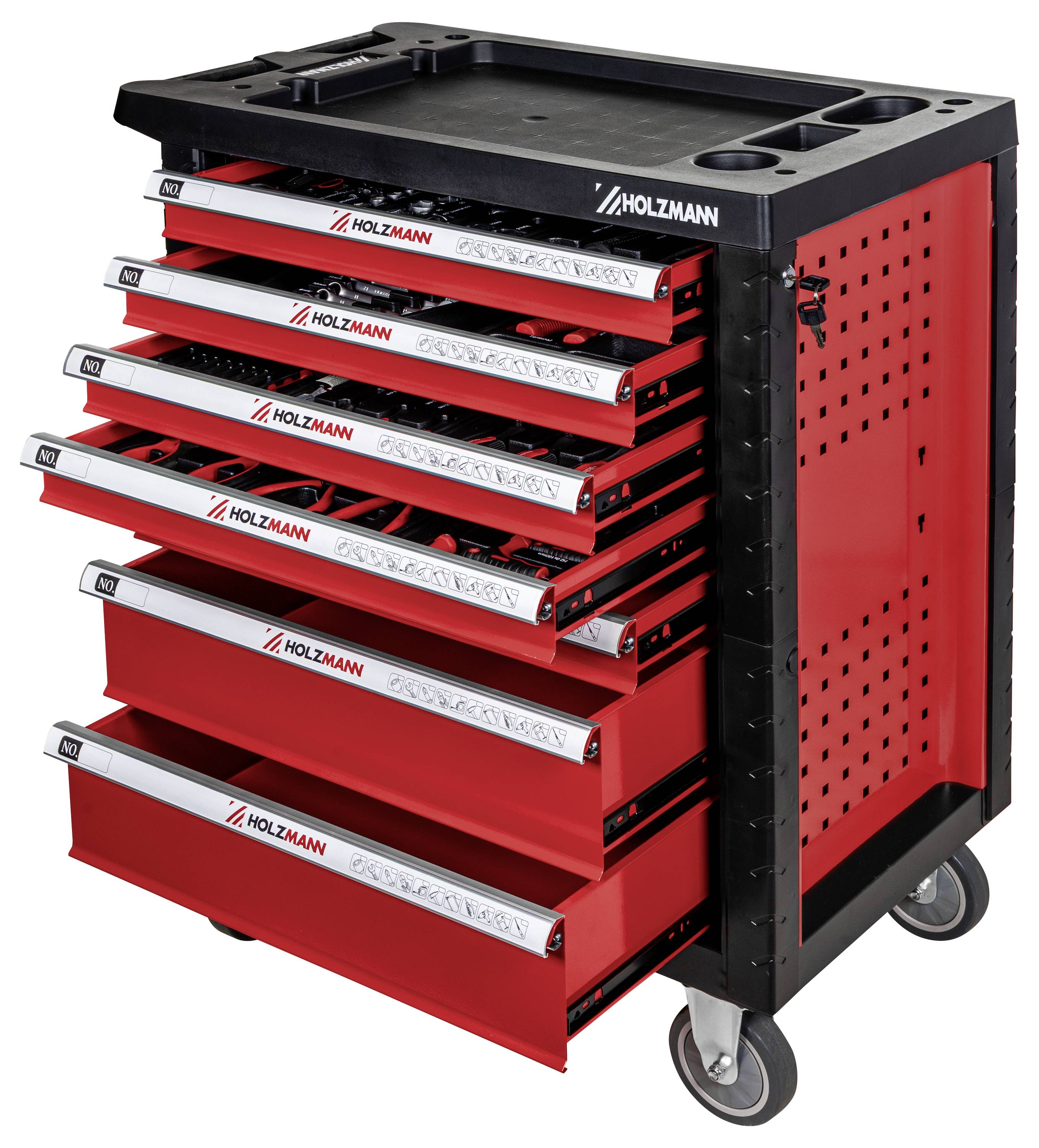 Holzmann Maschinen WW770W Werkstattwagen Metall, Kunststoff Herstellerfarbe: Rot