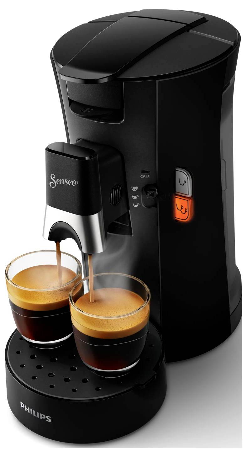 Philips CSA230/69 CSA230/69 Kaffeepadmaschine Schwarz mit Heißwasserauslass, One Touch