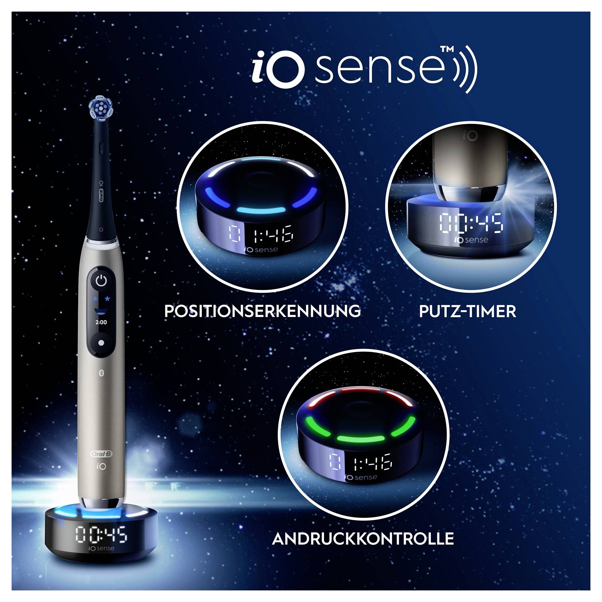 Braun Bra Oral-B iO Series 10 UltimateLunar Gold 17398125 Elektrische Zahnbürste Schwarz