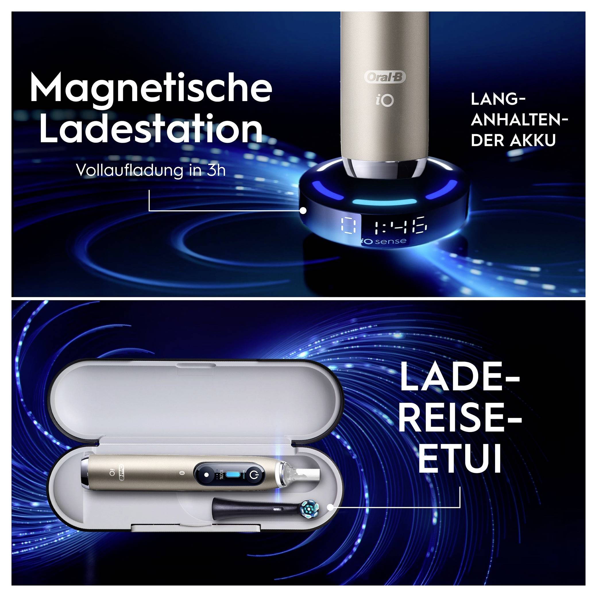 Braun Bra Oral-B iO Series 10 UltimateLunar Gold 17398125 Elektrische Zahnbürste Schwarz