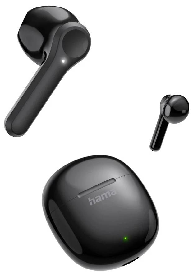 Zwei schwarze Hama-USB-C-Kabel nebeneinander, jedes mit einer vergoldeten Steckerkontaktspitze auf weißem Hintergrund.