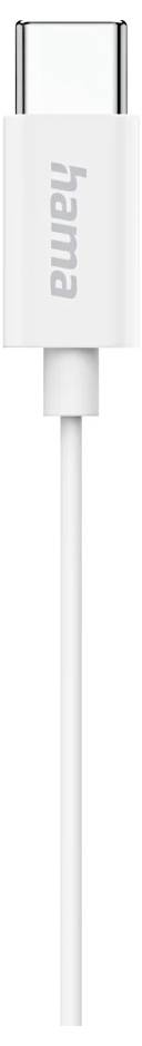 Weißes Hama USB-C-Ladekabel mit sichtbarem Stecker und Markenetikett