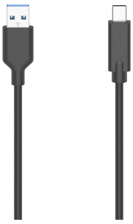 USB-A-auf-USB-C-Kabel mit schwarzem geflochtene Schnur, zeigt beide Stecker auf weißem Hintergrund.
