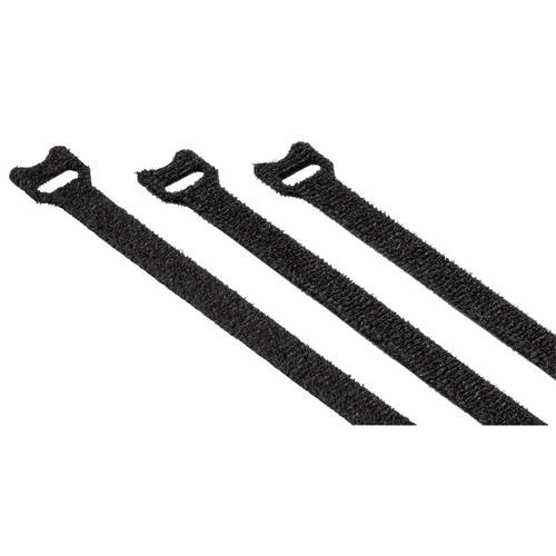 Hama Klettkabelbinder zum Bündeln (L x B) 125 mm x 10 mm Schwarz 20 St.