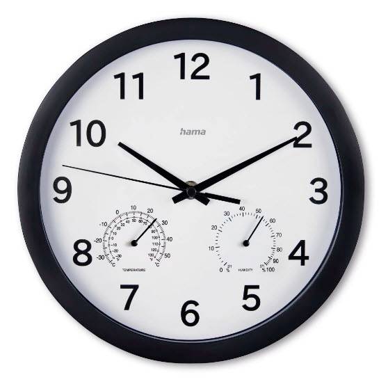 Hama 00185868 Quarz Wanduhr 25cm x 250mm x 250mm x 40mm Schwarz