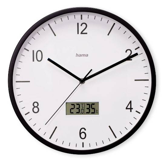 Hama 00185887 Funk Wanduhr 35cm x 350mm x 350mm x 40mm Schwarz