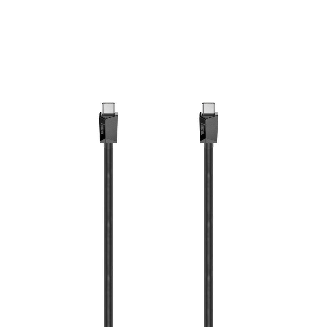 Two black USB-C cables standing upright on a white background, shown side by side.