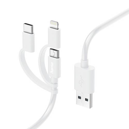 Hama USB-Kabel USB 2.0 USB-A Stecker, USB-C® Stecker, Apple Lightning Stecker, USB-Micro-A Stecker