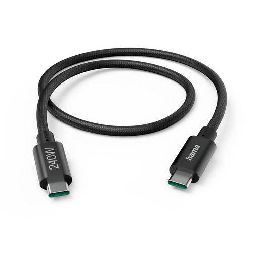 HAMA USB-C Fabric, Ladekabel, 1,5 m, Schwarz