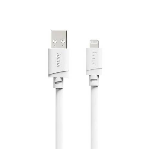 Hama USB-Ladekabel USB 2.0 Apple Lightning Stecker, USB-A Stecker 1 m Weiß 00201800