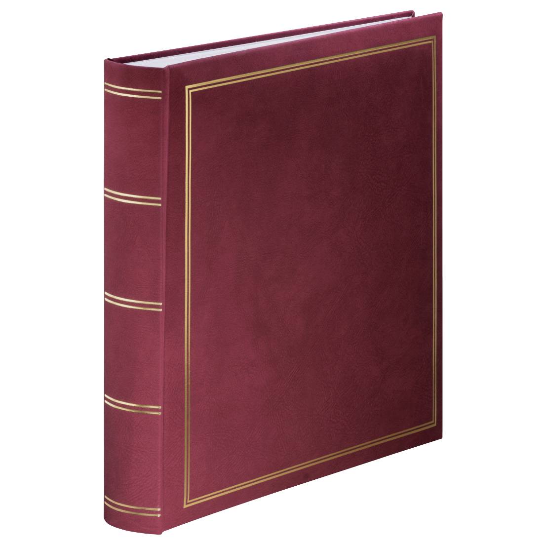 Rotes Hardcover-Buch mit goldener Borte und Rückengoldprägung, geschlossen auf weißem Hintergrund gezeigt.