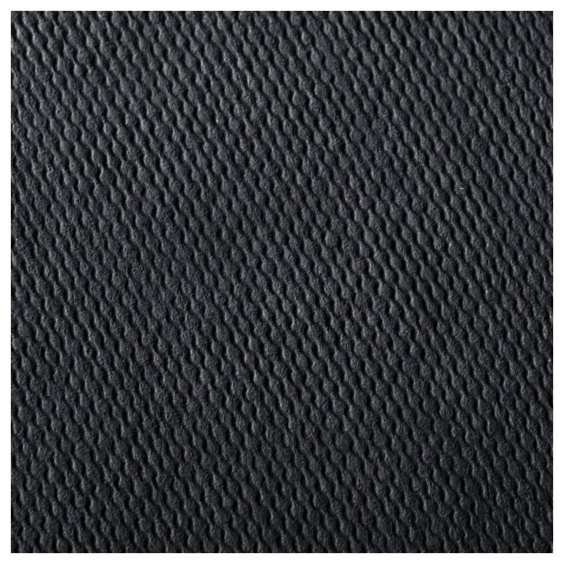 Nahaufnahme eines schwarzen strukturierten Materials mit einem sich wiederholenden Kieselsteinmuster.