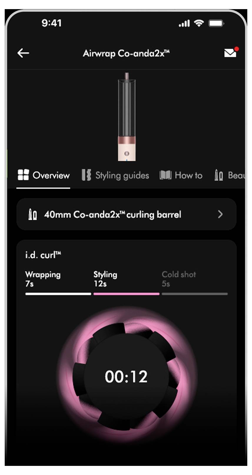 Hair-Styling-App-Bildschirm für 