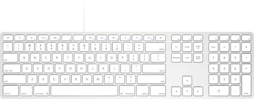 Matias FK318CS Aluminum Wired Keyboard for Mac USB Tastatur US-Englisch, QWERTY, Mac Silber/Weiß