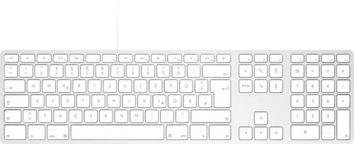 Matias FK318CS-DE Aluminum Wired Keyboard for Mac USB Tastatur Deutsch, QWERTZ, Mac Silber/Weiß