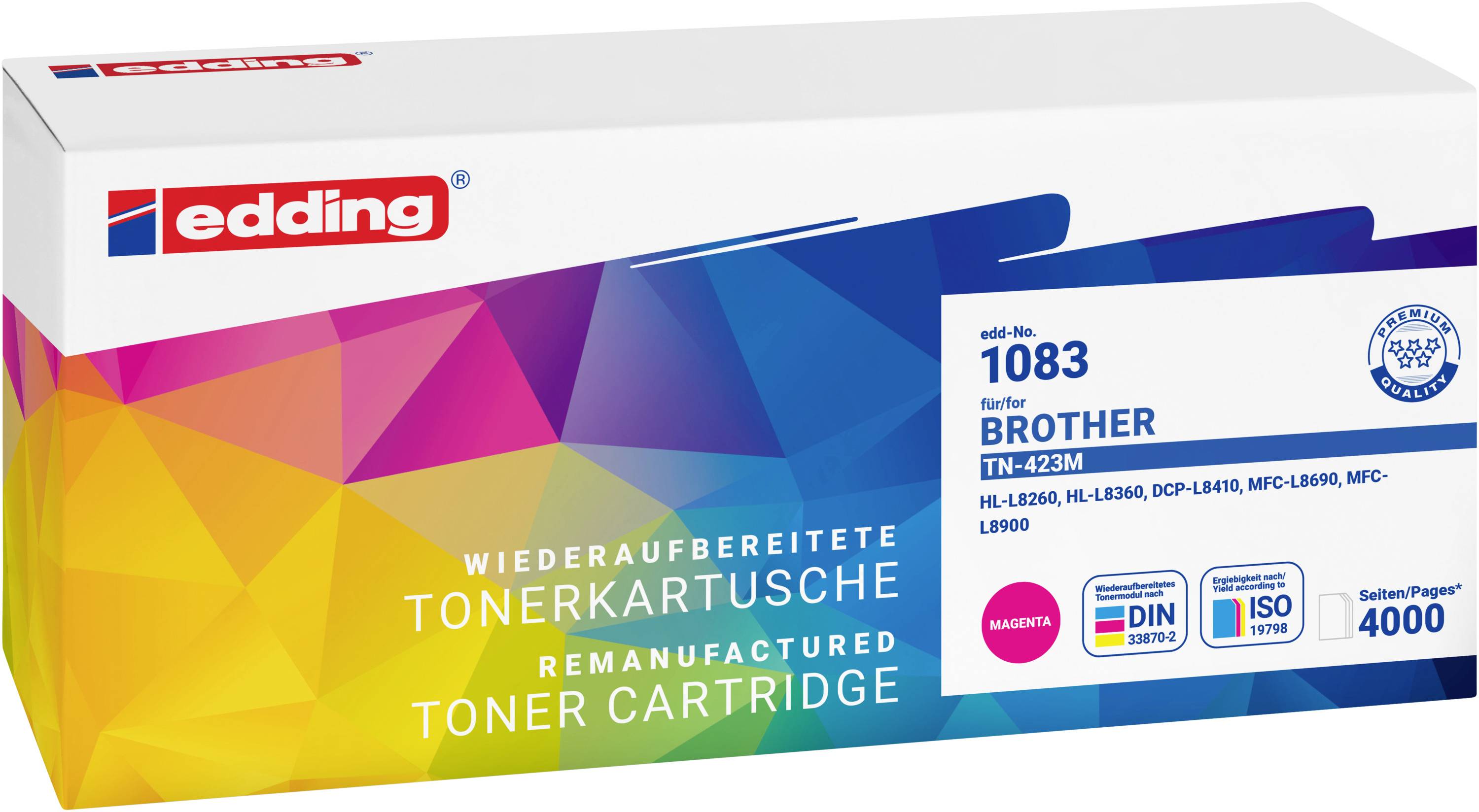 Edding Toner ersetzt Brother TN-423M Kompatibel Magenta 4000 Seiten EDD-1083 18-1083