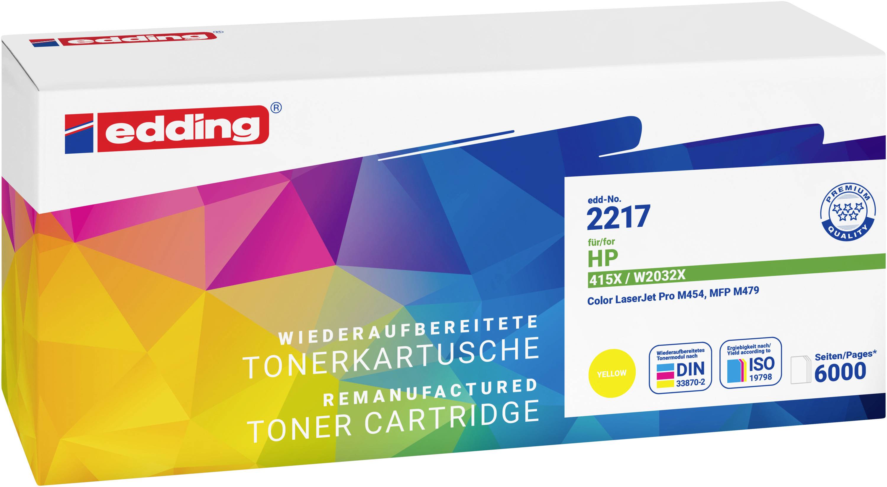 Edding Toner ersetzt HP 415X (W2032X) Kompatibel Gelb 6000 Seiten EDD-2217 18-2217