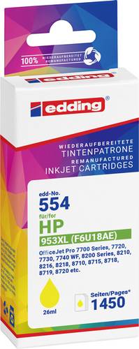 Edding Druckerpatrone ersetzt HP 953XL (F6U18AE) Kompatibel Gelb EDD-554 18-554
