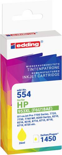 Edding Druckerpatrone ersetzt HP 953XL (F6U18AE) Kompatibel Gelb EDD-554 18-554