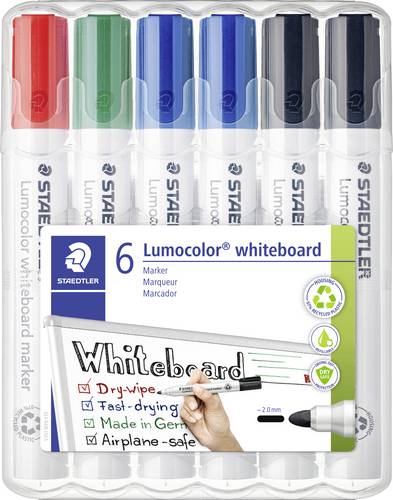 Staedtler Whiteboardmarker Lumocolor 6St Box 351 WP6 X Whiteboardmarker Set Rot, Blau, Grün, Schwar