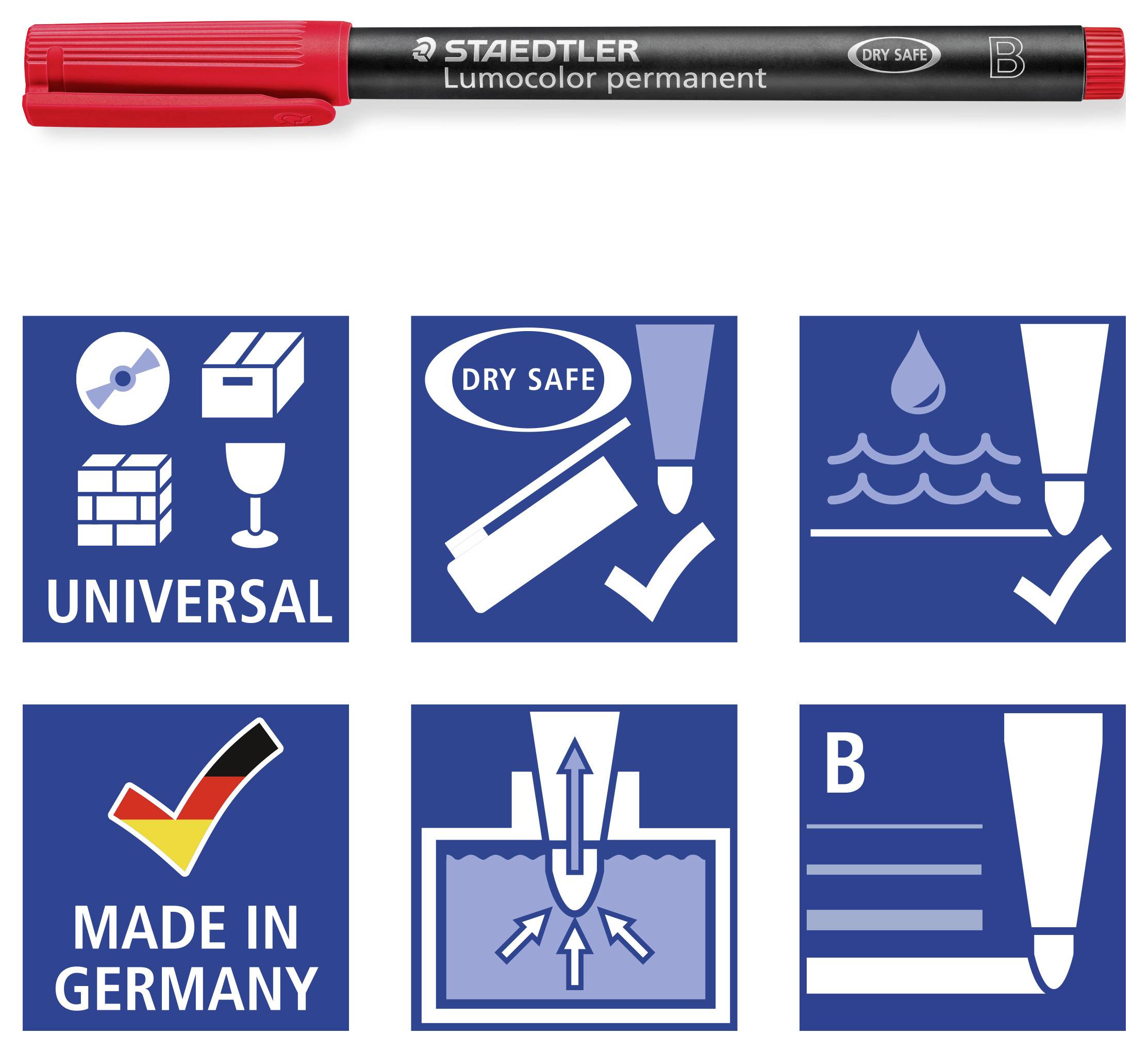 Staedtler Folienstift Folienstift Lumocolor perm B sw 314-9 Schwarz