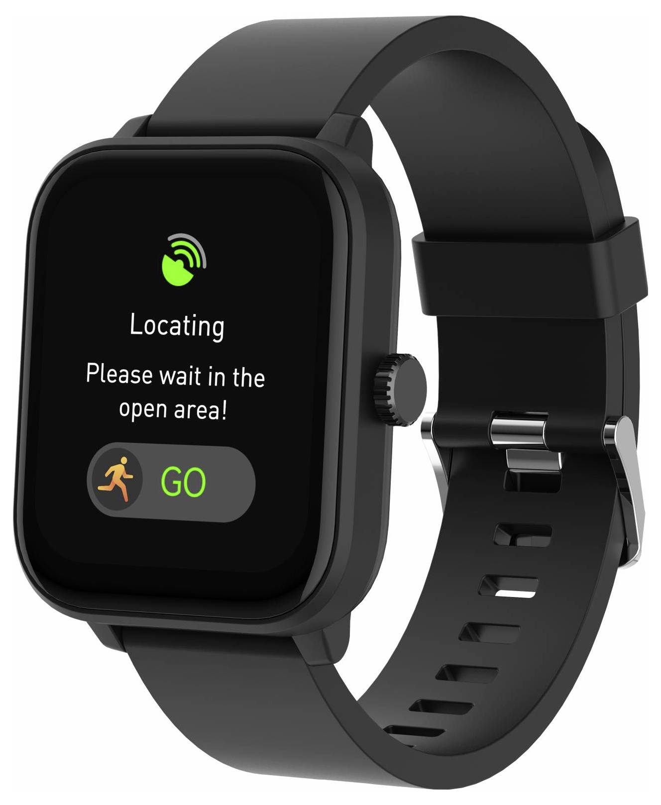 Schwarze Smartwatch mit Anzeige 