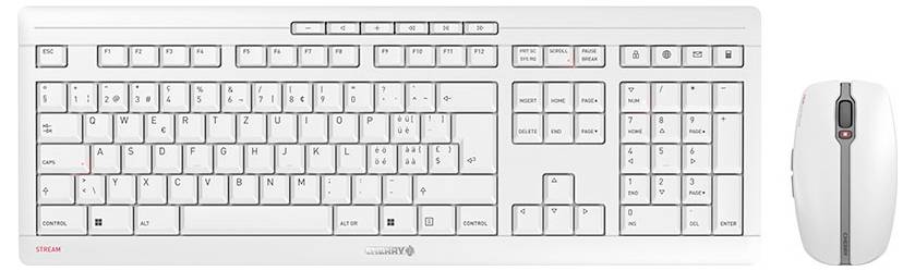 CHERRY STREAM DESKTOP RECHARGE 8560 / CH / GREY Kabellos Tastatur, Maus-Set Deutsch, QWERTZ Grau