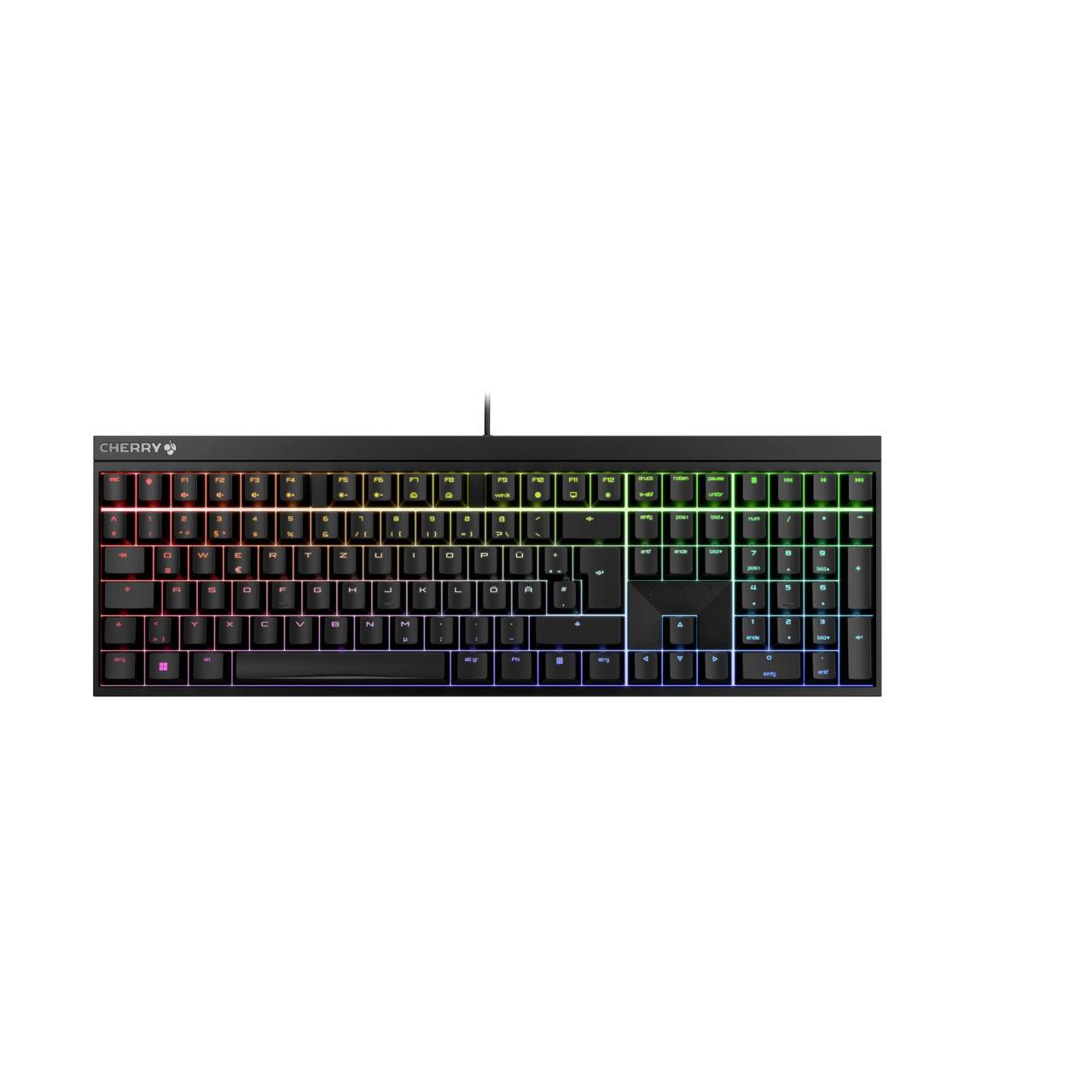CHERRY MX 2.0S RGB / DE / BLACK Kabelgebunden Tastatur Deutsch, QWERTZ Schwarz