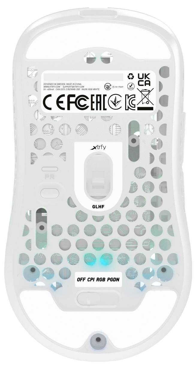 Cherry XTRFY M42 Wireless RGB Maus Ohne (Ansteuerung über Computer) Weiß