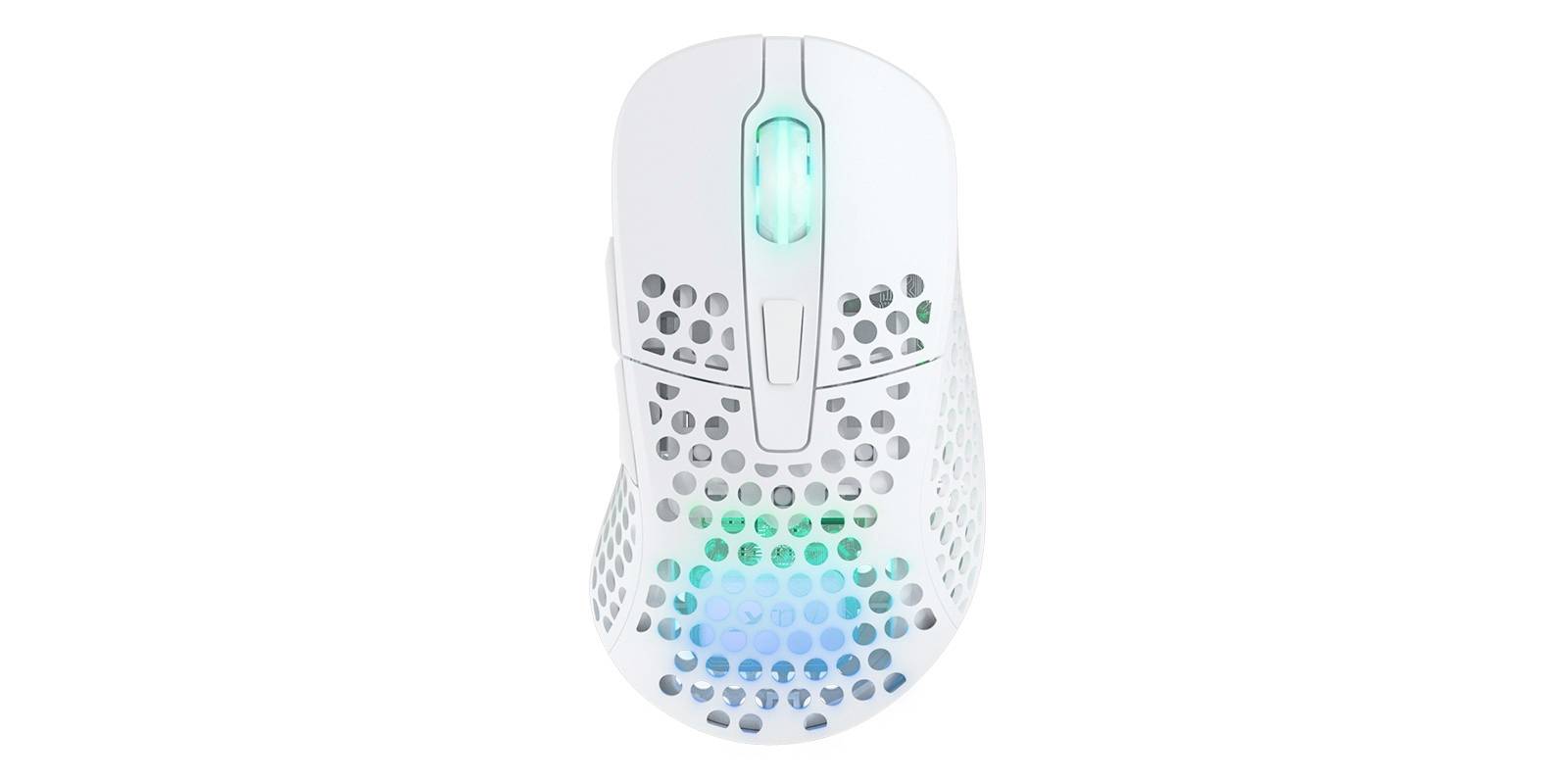Cherry XTRFY M4 Wireless RGB Maus Ohne (Ansteuerung über Computer) Weiß