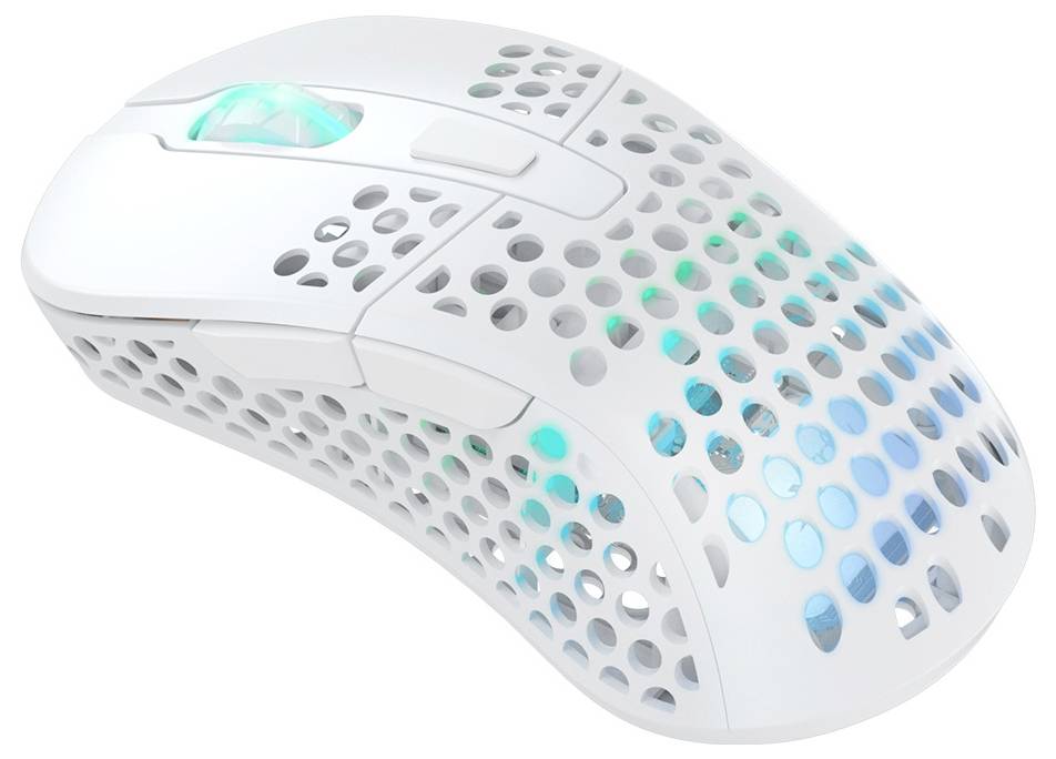 Cherry XTRFY M4 Wireless RGB Maus Ohne (Ansteuerung über Computer) Weiß