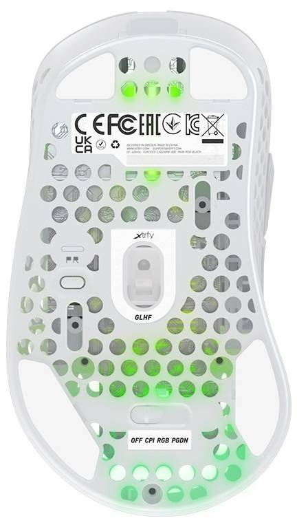 Cherry XTRFY M4 Wireless RGB Maus Ohne (Ansteuerung über Computer) Weiß