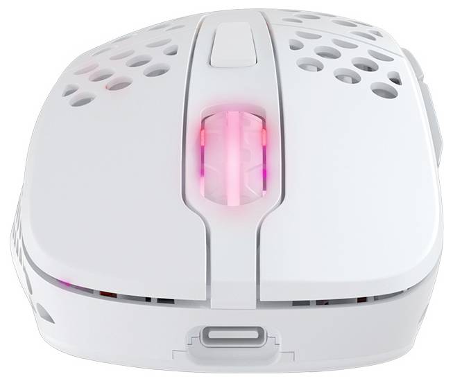 Cherry XTRFY M4 Wireless RGB Maus Ohne (Ansteuerung über Computer) Weiß