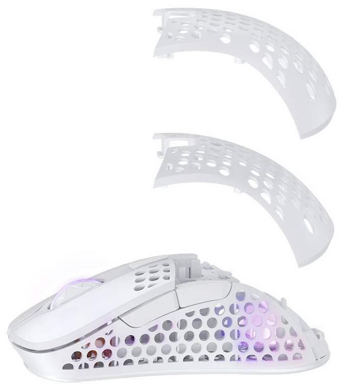 Cherry XTRFY M4 Wireless RGB Maus Ohne (Ansteuerung über Computer) Weiß