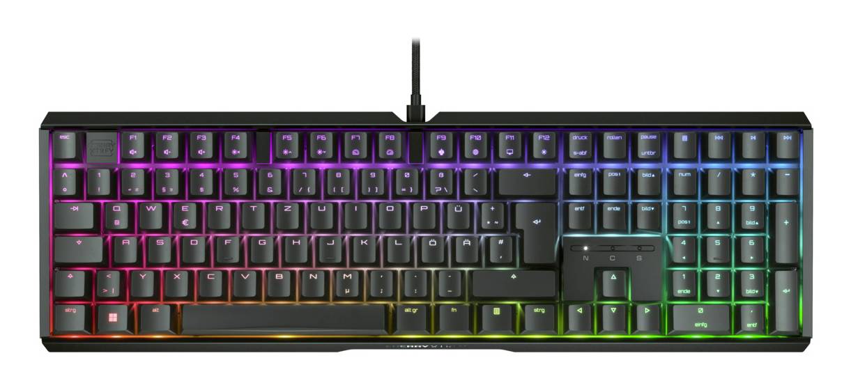 Cherry XTRFY MX 3.1 RGB BLACK / DE Kabelgebunden Tastatur Deutsch, QWERTZ Schwarz