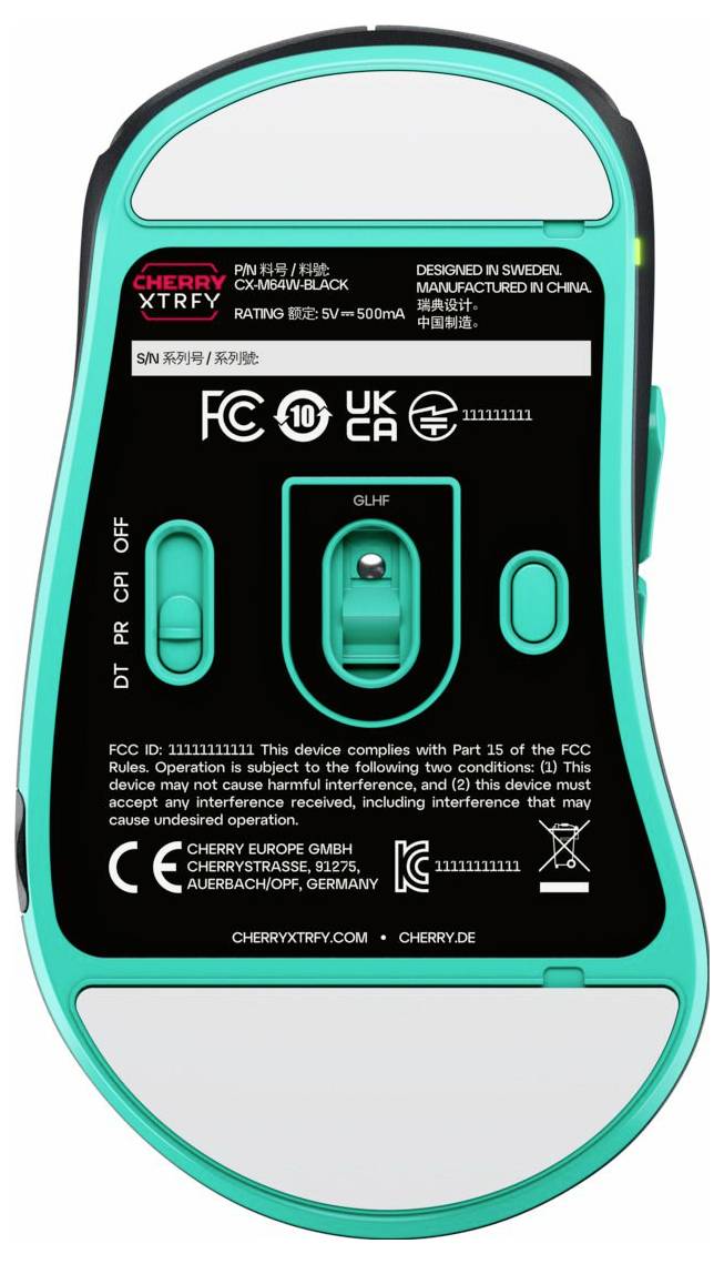 Cherry XTRFY M64 Wireless, Black Maus Funk Optisch 5 Tasten