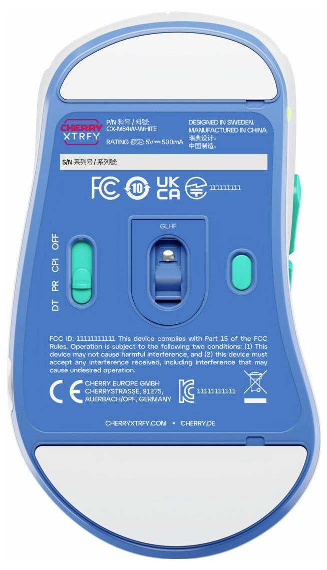 Cherry XTRFY M64 Wireless, White Maus Funk Optisch 5 Tasten