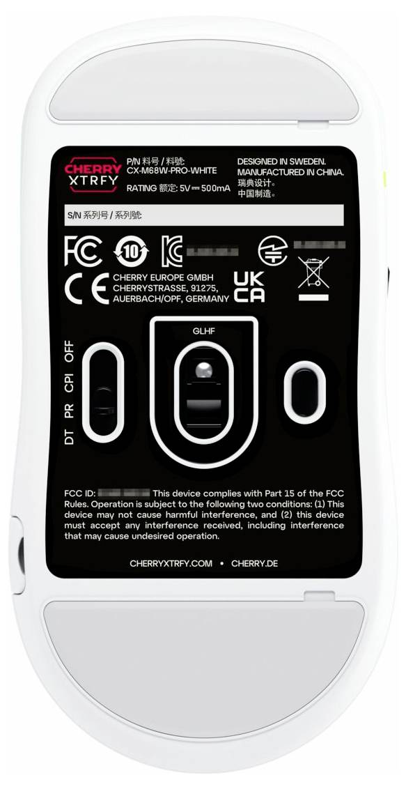 Cherry XTRFY M68 Pro Wireless, White Maus Funk Optisch 5 Tasten