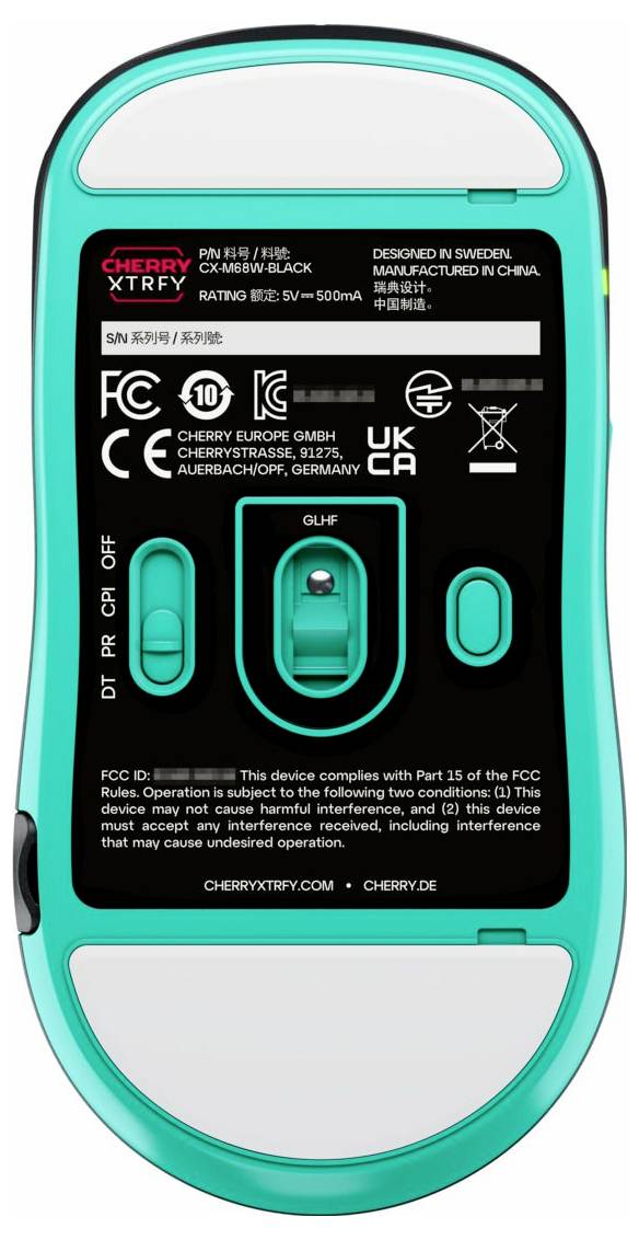 Cherry XTRFY M68 Wireless, Black Maus Funk 5 Tasten