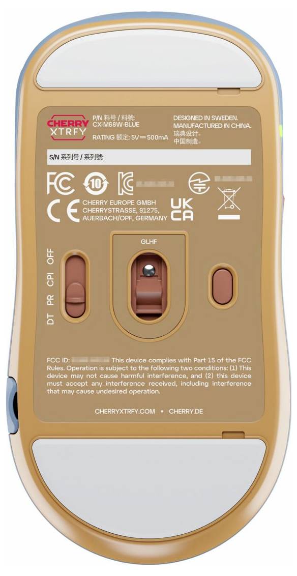 Cherry XTRFY M68 Wireless, Blue Maus Funk 5 Tasten