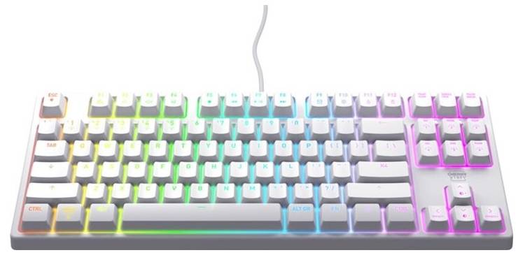 Cherry XTRFY K4V2 TKL Kabelgebunden, USB Tastatur Deutsch, QWERTZ Weiß RGB-Beleuchtung