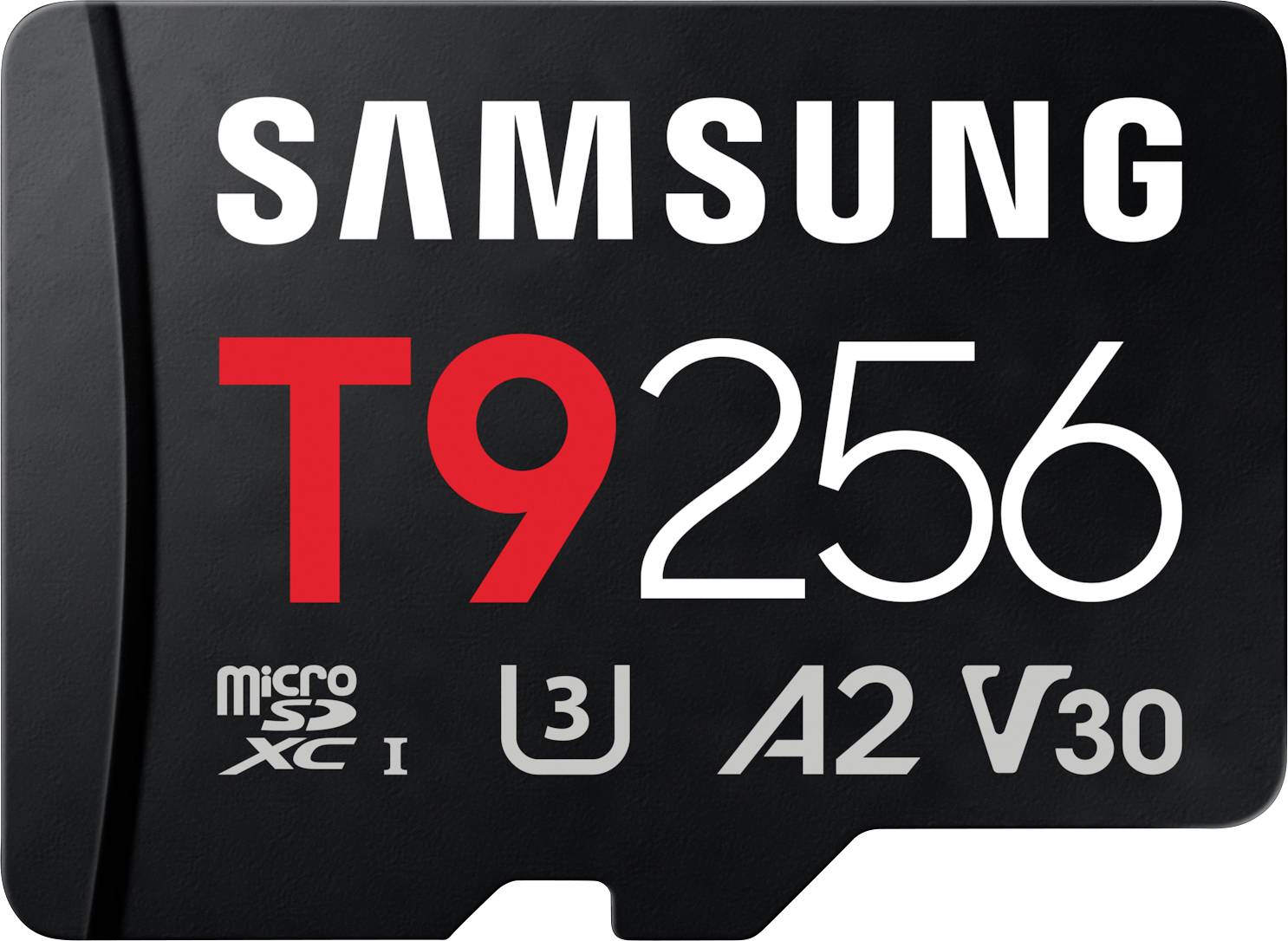 Samsung T9 256GB microSD-Karte mit U3, A2 und V30 Geschwindigkeitseinstufungen