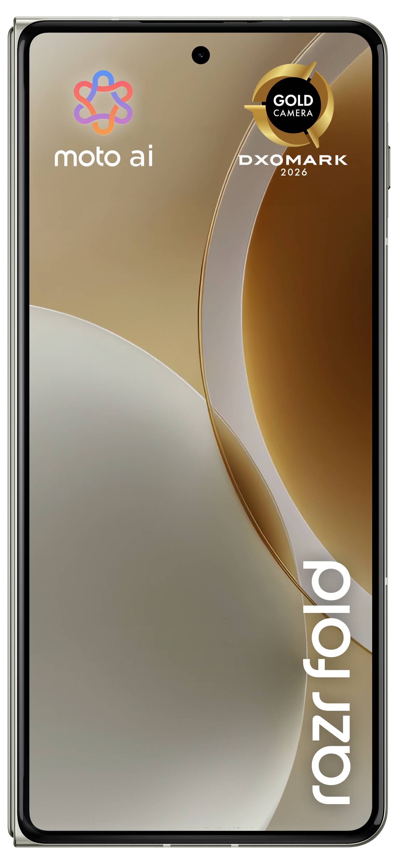 Motorola Razr faltbares Smartphone in Vorder-, Rück- und Seitenansicht in Schwarz, mit Dual-Rückfahrkameras und 