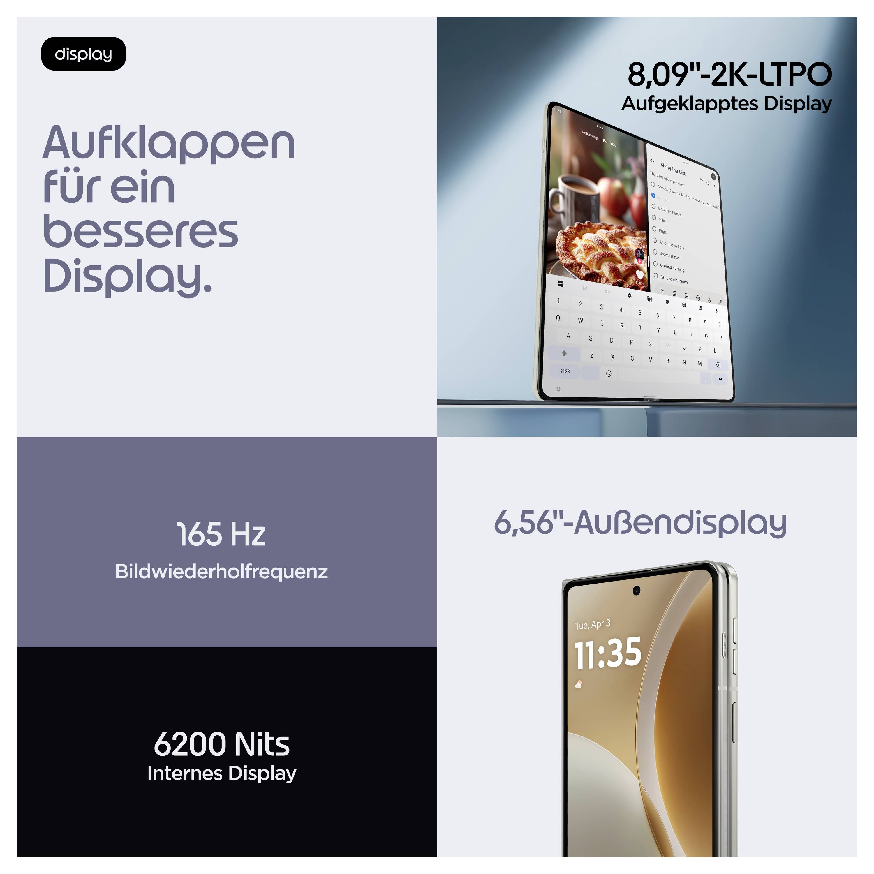 Motorola razr fold 512GB Weiß EEK A (A - G) 20.5cm (8.09 Zoll) Smartphone