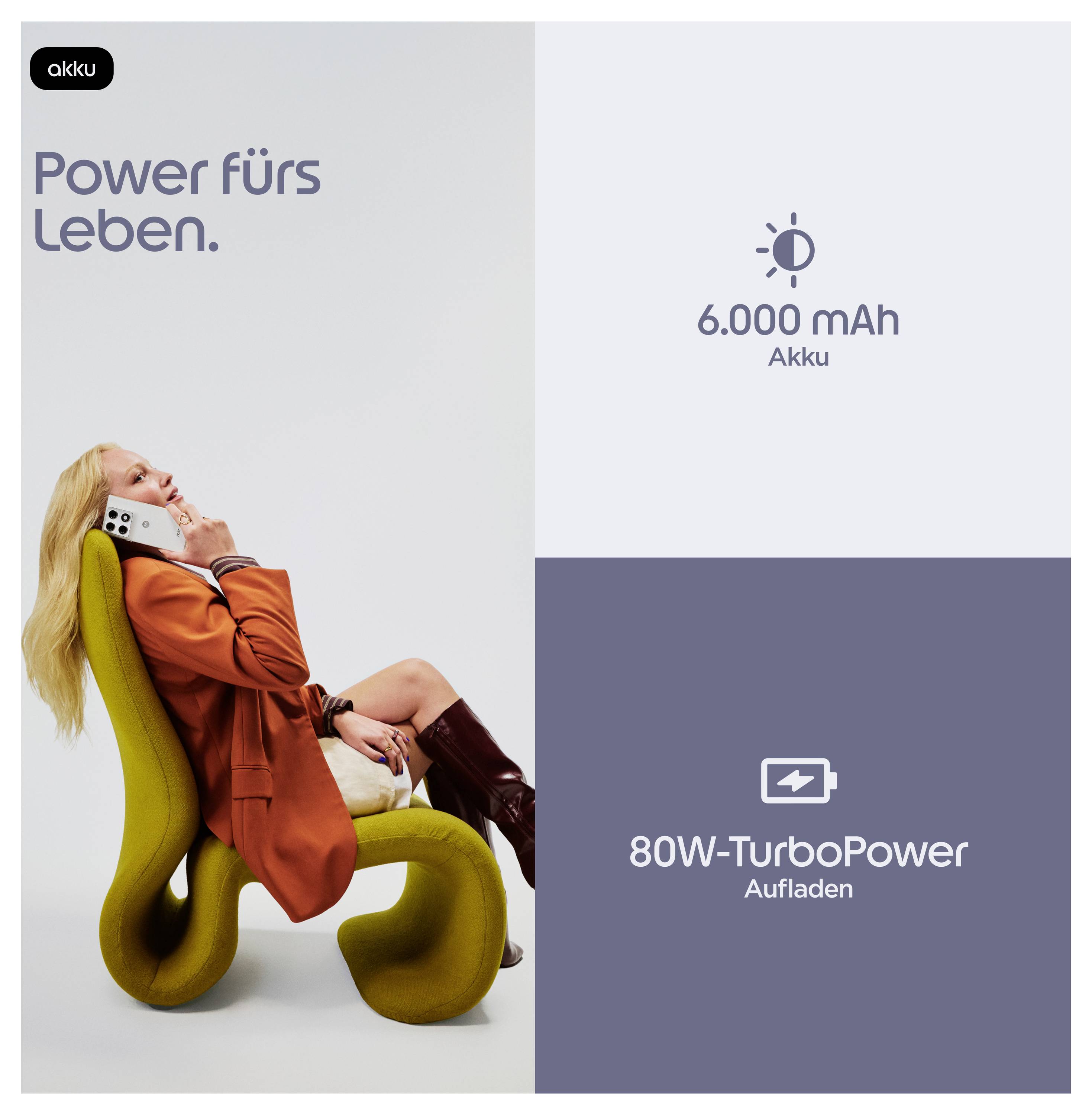 Werbung für ein Akku-Telefon: „Power fürs Leben