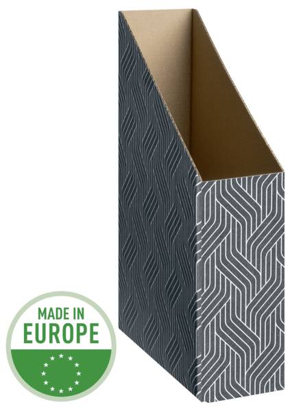Gemusterter Karton-Zeitschriftenhalter mit „Made in Europe
